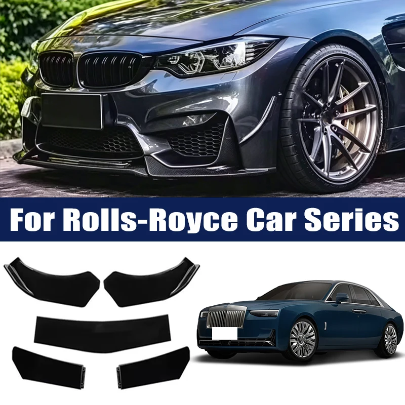 Kit de 5 piezas para el parachoques delantero, alerón divisor de ABS para Rolls-Royce Phantom Ghost Cullinan Wraith Dawn Silver-Spirit