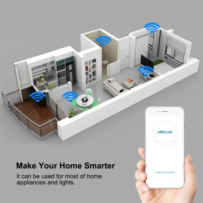 

-ABAB 63A Smart Switch Relay Ewelink APP Remote Control Timer Din Rail 2P Smart Switch Works With For Alexa/Google/Salute