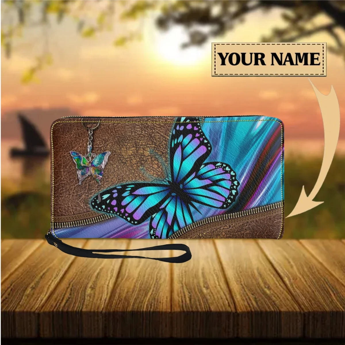 

Wallet for Women Luxury Leather Purse Cute Butterfly Animal Pattern Female Purses Zipper Multifunction Long Clutch Portemonnaie