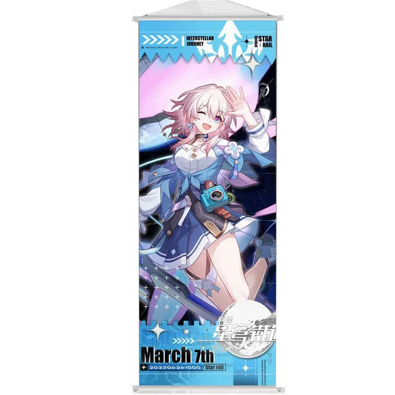 

Honkai Star Rail Anime Poster 75x25cm Scroll Hanging Picture of Dan Heng / Jing Yuan / Trailblazer / March 7th / Kafka / Seele