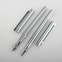 Jinhao 126 Silver Business Office EF/ F Nib Fountain Pen Student School Stationery Supplies Ink Calligraphy Pen PK35