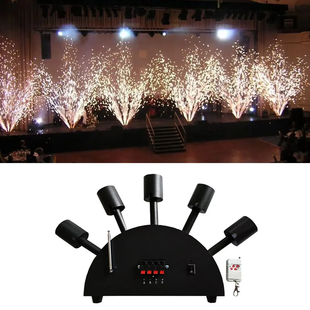 

Wedding Sparkler Remote Control Special Equipment DJ Disco 5 Shots Fan Shape Stage Fountain Effect Party Cold Spark Machine