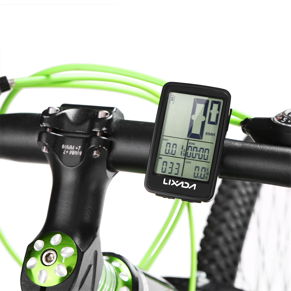 Lixada USB Rechargeable Wireless Bike Cycling Computer Bicycle Speedometer Odometer with Computer Mount Holder