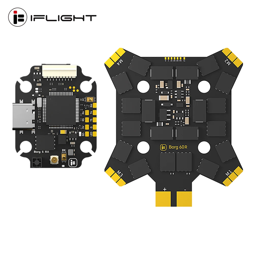 

IFlight Borg 5S RX Stack Встроенный приемник ELRS 2,4 ГГц 12 В BEC 16 МБ Черный ящик с Borg 60R BL32 ESC 3-8S Lipo для RC FPV Drone
