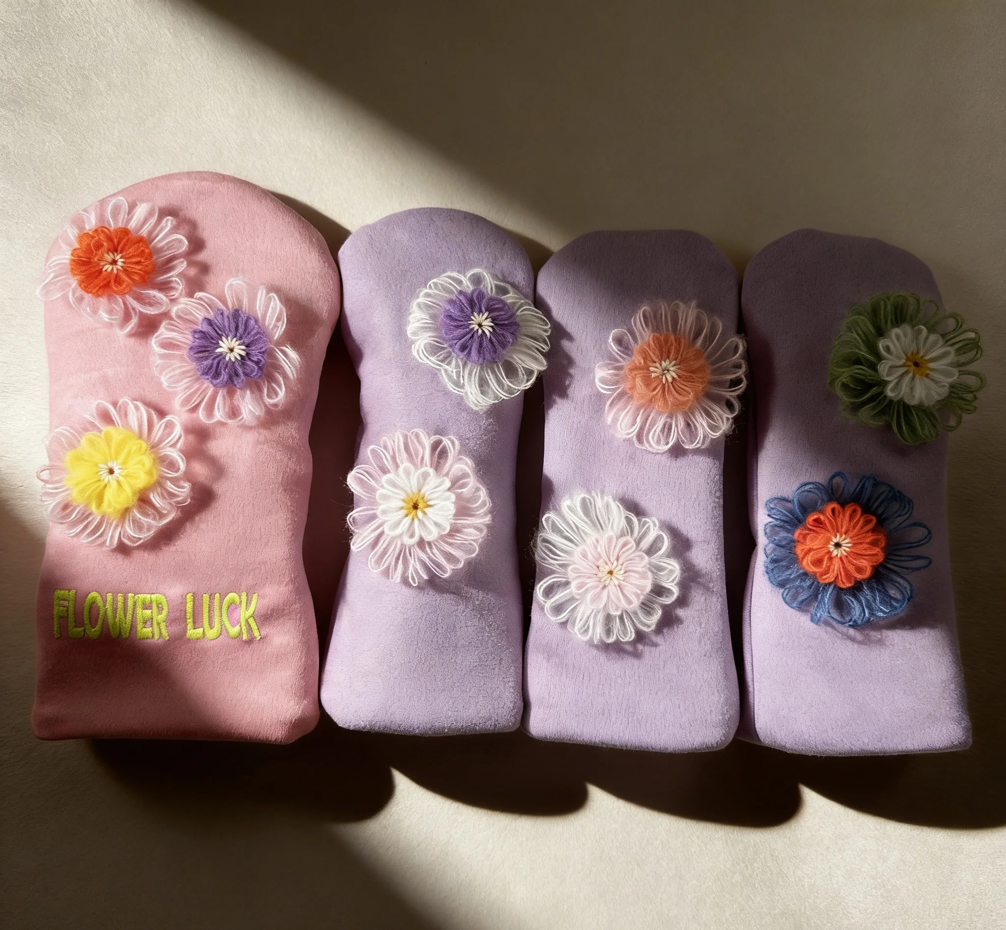 spring-day-plush-golf-club-head-cover-chicken-leg-golf-club-shaft-cover-cute-daisy-design-golf-accessories-only-golf-brand