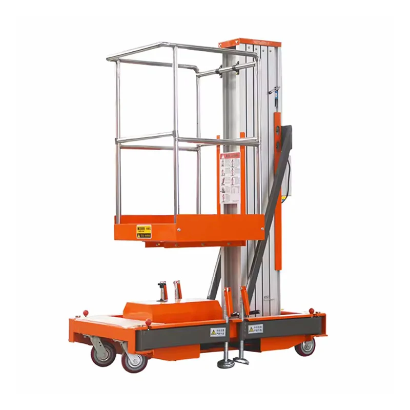 One Mast Small Electric Scissor Lift Hydraulic Aluminum Alloy Lift Platform For Lifting Goods New Condition Steel Material