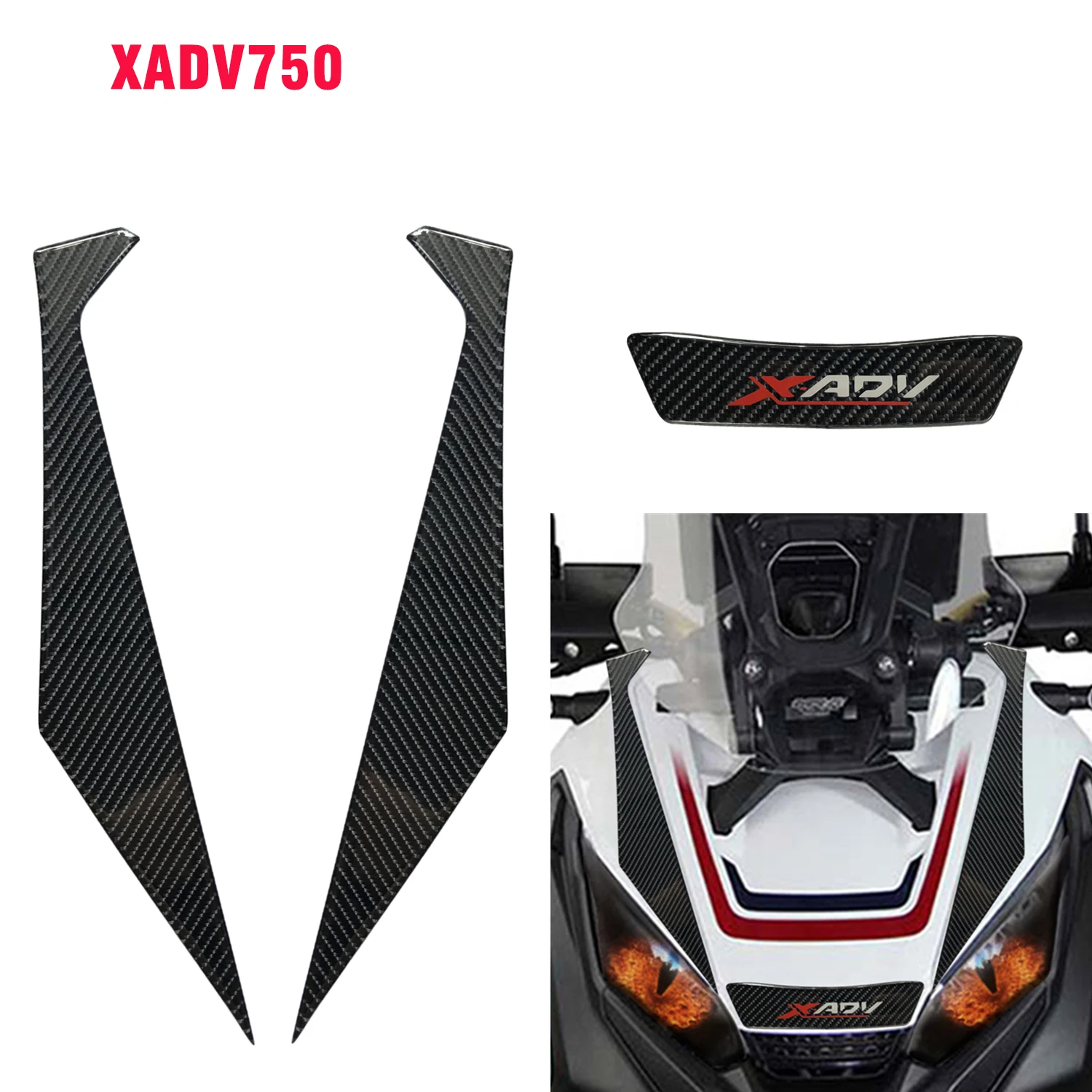 

For Honda X-ADV 750 XADV 750 XADV750 2017-2020 Motorcycle Carbon Decals Scooter Front Fairing Sticker Scratch Protector Sticker