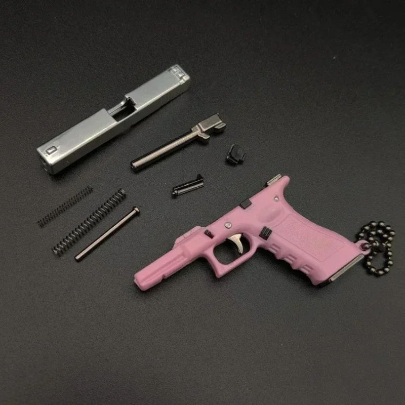 Mini G17 Metal Toy Gun Model Alloy Keychain Detachable Collection Color Impressive Birthday Christmas for Military Junkie