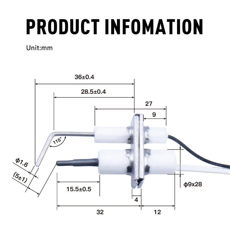 HeatFounder SSN24 Igniter 24VAC Flame Rod Sensor Igniter Assembly Replacement for HW Model  Q3450 1009524 Q3400A1040-in