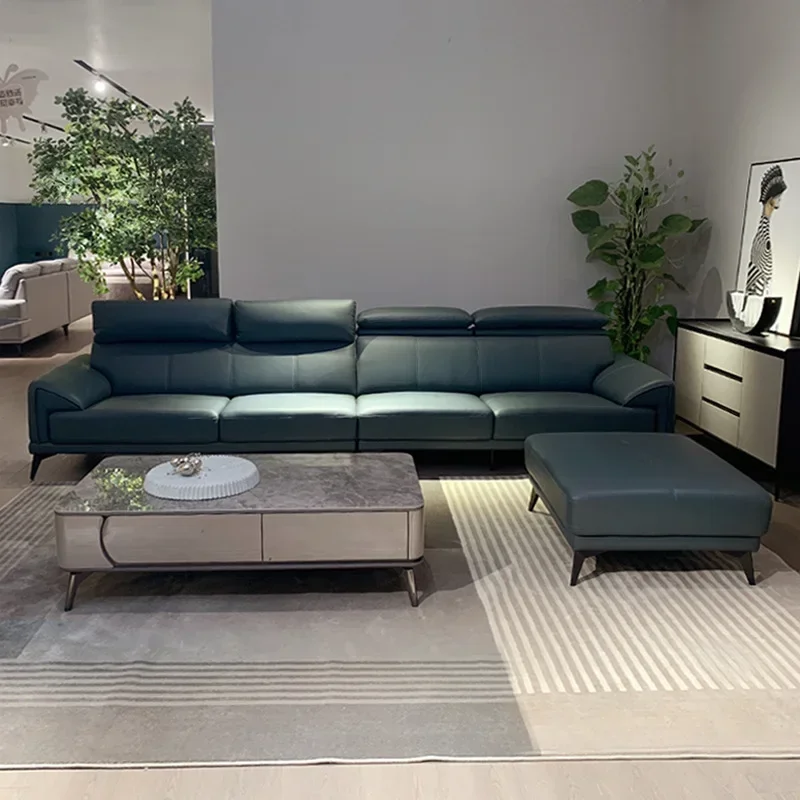 

sofa first layer cowhide, simple modern size apartment, living room corner, princess living room combination