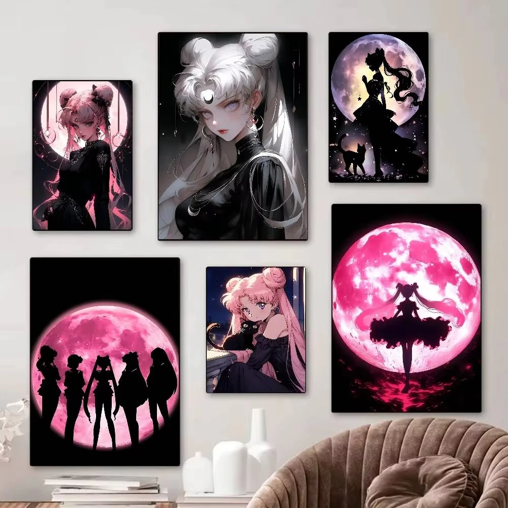 Wallpaper Art And Craft - ชุดภาพวาดเพชร 5D DIY ลายเซเลอร์มูน ศิลปะการ์ตูนวินเทจ โมเสกเพชรเต็มพื้นที่