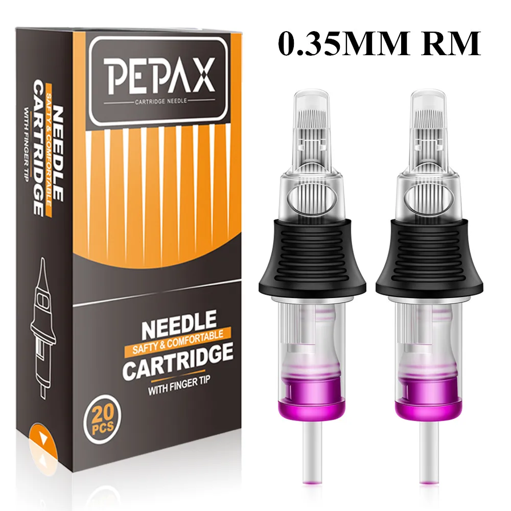 

PEPAX 20pcs RM Tattoo Cartridge Needles Curved Magnum Sterilized Safety Tattoo Needles for Tattoo Pen Machines