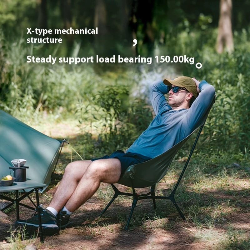 Naturehike YL01 Ultralight Camping Chair High Back Relax Chairs Foldable Portable Outdoor Picnic Chair 150KG Load Moon Chairs - Image 4
