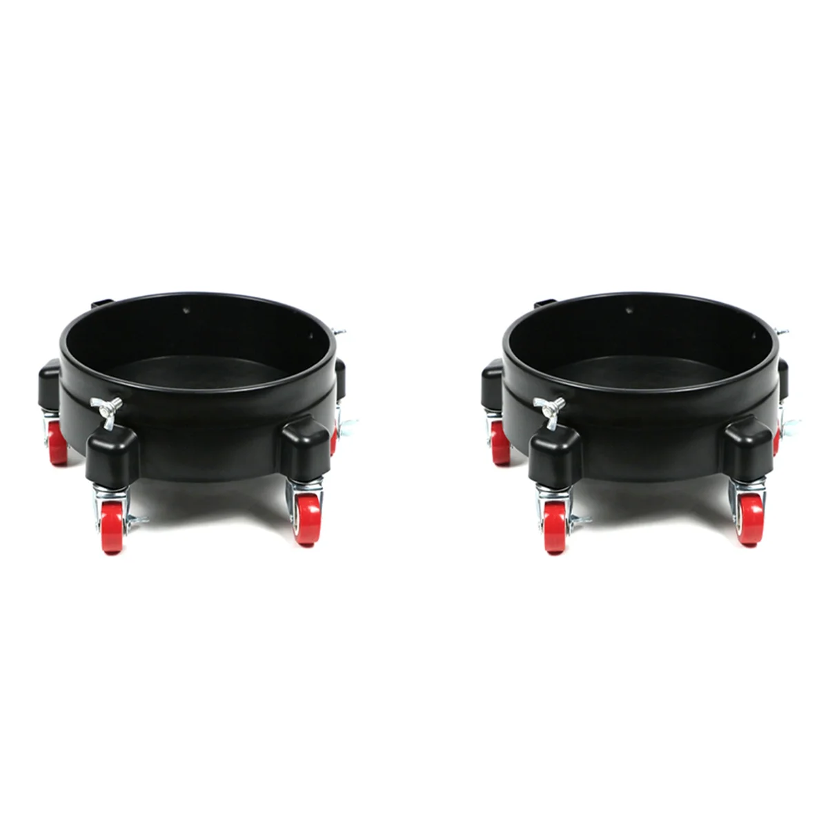 

2pcs 11.5Inch Bucket Dolly Easy Push Removable Rolling Bucket Dolly 5Roll Swivel Casters to Move 360Degree Turning Black