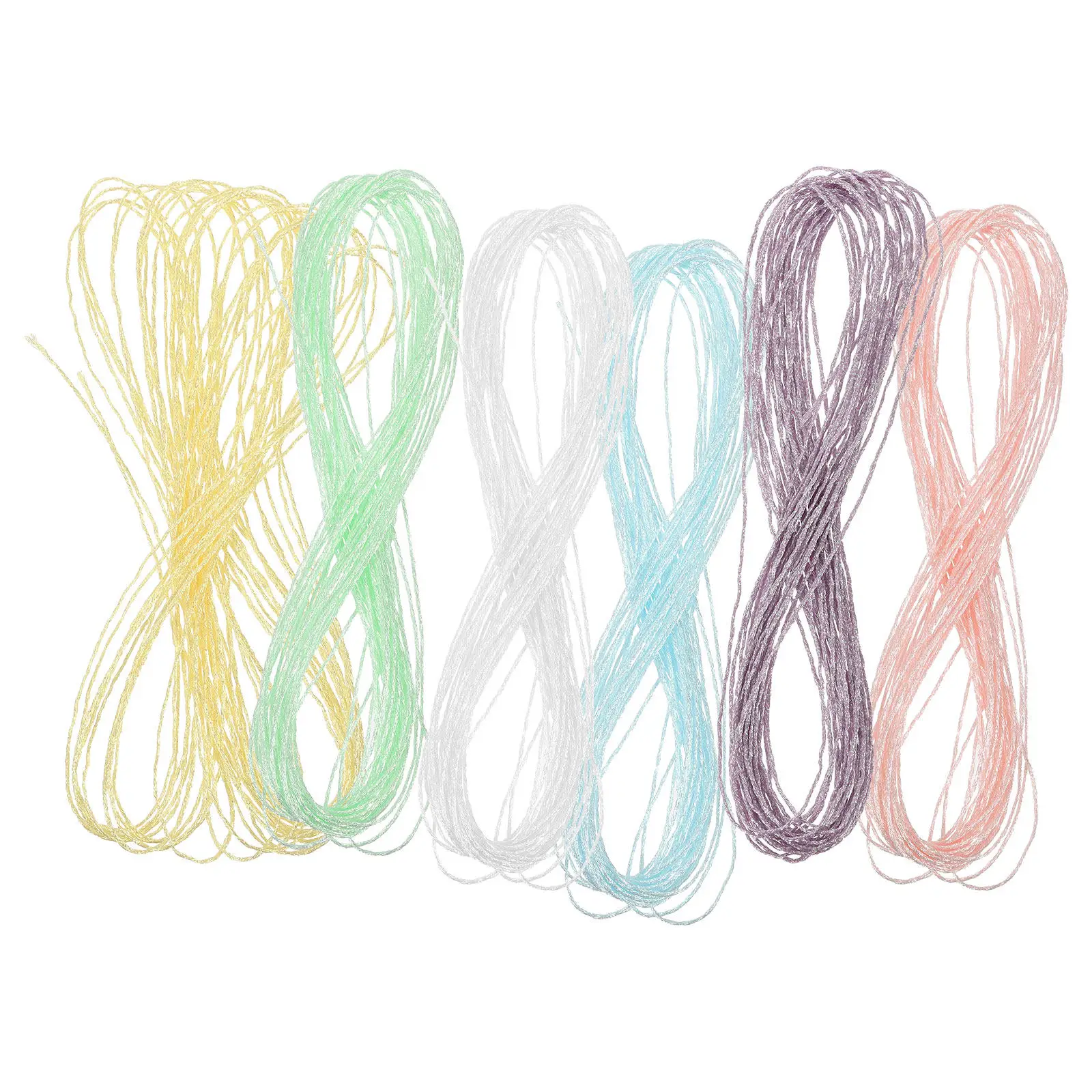 6 Rolls Colored Embroidery Thread Kit DIY Handcraft Cross Stitch Pearlescent Sewing Threads Multi-Function Supplies Glitter