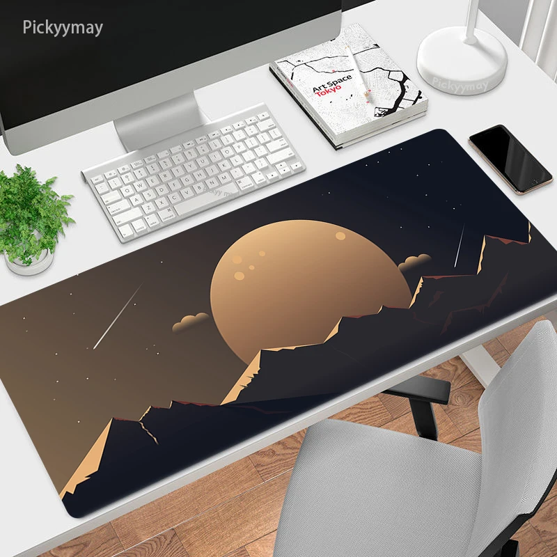 Moon Mousepad Gamer Mouse Mats Keyboard Gaming Mouse Pad Anime Scenery Deskmat Pc Gamer Complete Desk Mat Deskpad Varmilo 