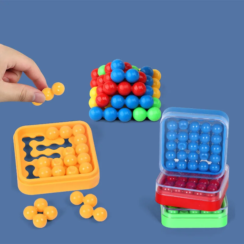 Mini Children Plastic Blocks Puzzle Box Game Brain Teasers Toy Intelligence 3D Montessori Educational Gift Party Favor for Kids