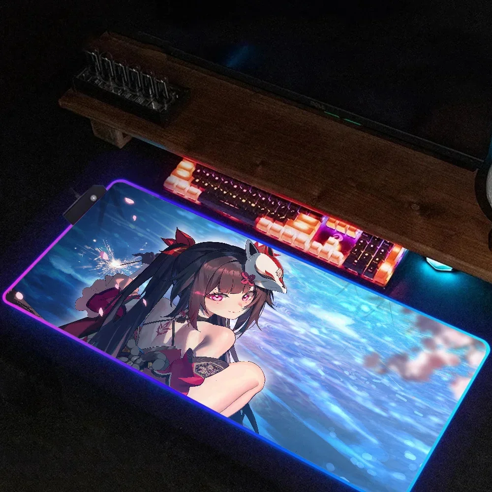 

Honkai Star Rail sparkle Mousepad HD RGB Steelseries Laptop Mat Gaming Backlit Keyboard Gamer Girl Table Pads Deskpad Mause pad