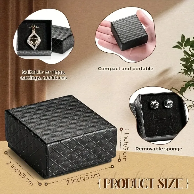 Set di scatole per organizer per gioielli da 10 pezzi – Design scozzese! Nero/Bianco/Rosso per collane, anelli, orecchini, ideale per gli appassionati di moda