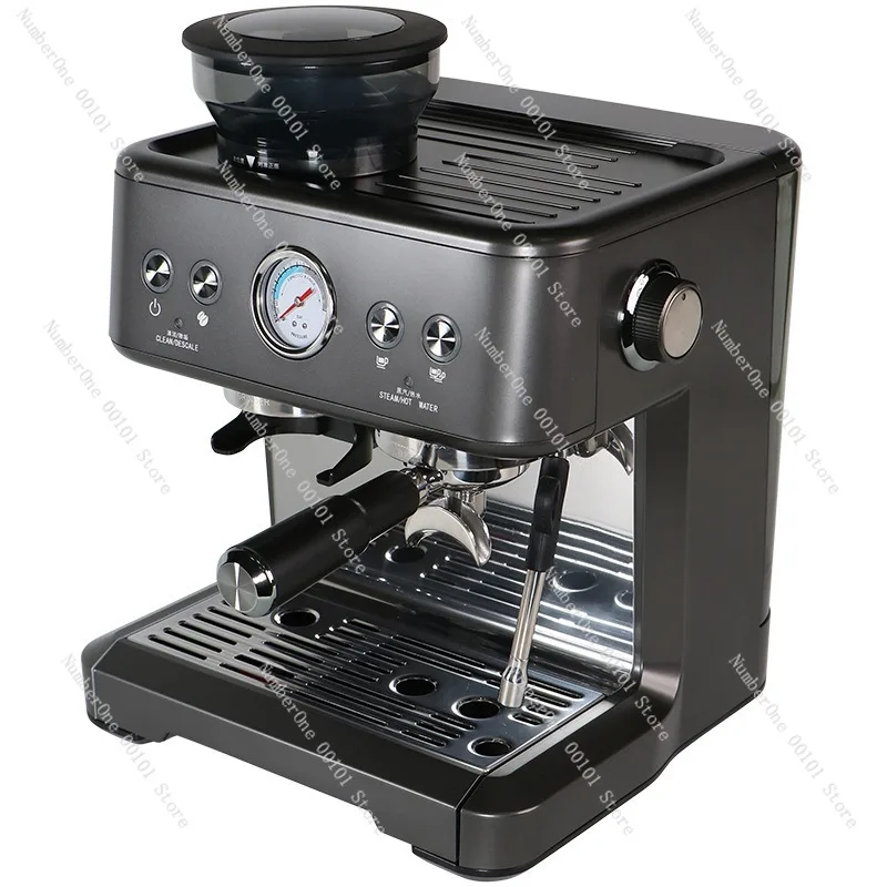 2026 Home Espresso Coffee Machine with Built in Grinder Semi Automatic Italian American Style Fresh Bean Brewing Commercial