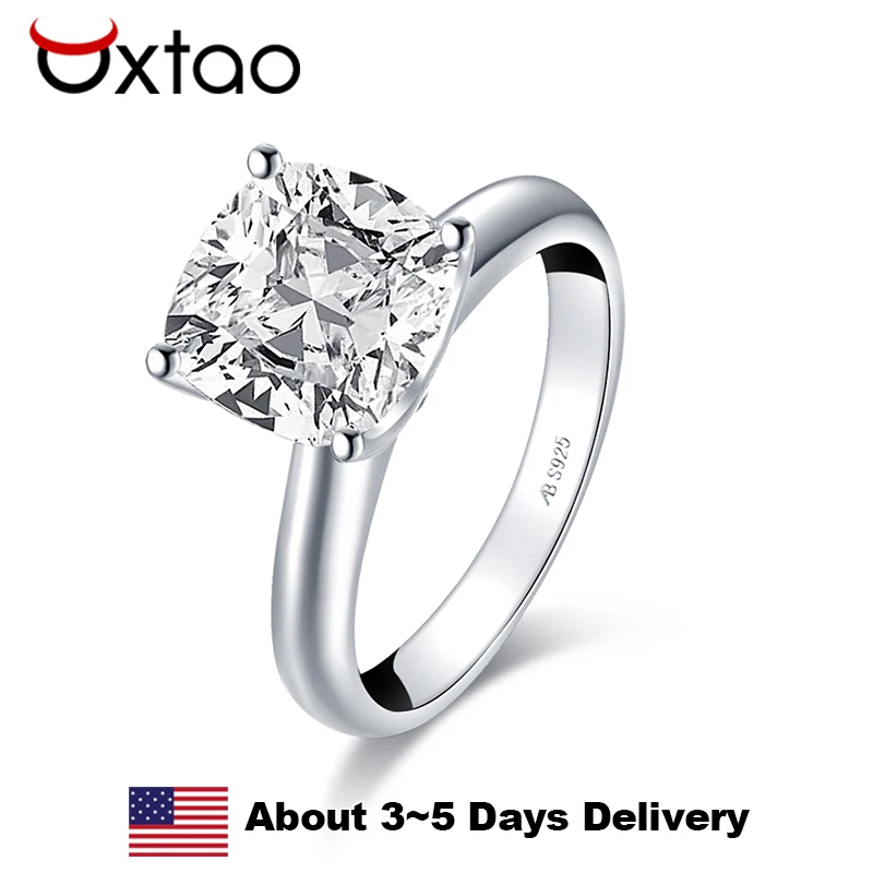 

OXTAO Round Cut Wedding Rings Cubic Zirconia for Men Women S925 Sterling Silver Engagement Ring Jewelry Anniversary Gifts