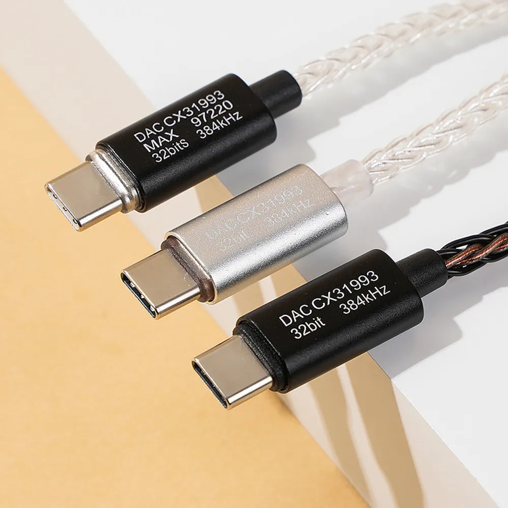 FENGRU DA12 CX31993 HiFi DAC ถอดรหัสเสียงประเภท C ถึง 3.5 มม.เครื่องขยายเสียงหูฟังสําหรับ Android/Apple อะแดปเตอร์ถอดรหัส Amp 32bit/384KHz