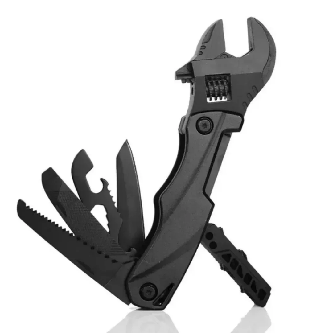 Multi-functional Wrench Outdoor Camping Wrench Pliers Multi-purpose Adjustable Wrench Folding Knife Saw Wrench Combination Tool