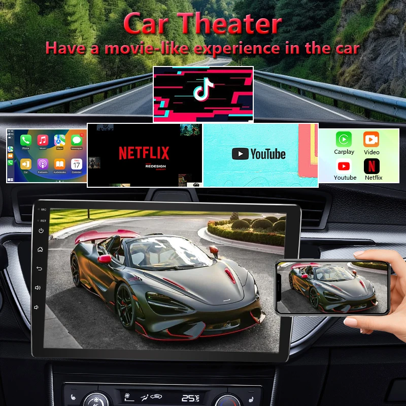 

BOSSCAR 2Din Universal Car Radio 7"9"10"HD Touchscreen Carplay Android Multimedia Audio Wireless Stereo Video Player Autoradio