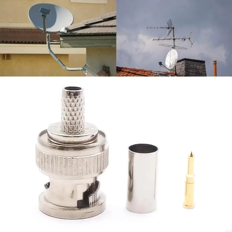 T5EA BNC Male plug kết nối uốn cong BNC Kiểu kết nối bộ chuyển đổi hàn cho RG58 RG59 Cáp Coax mất thấp 5 Gói/10 Gói