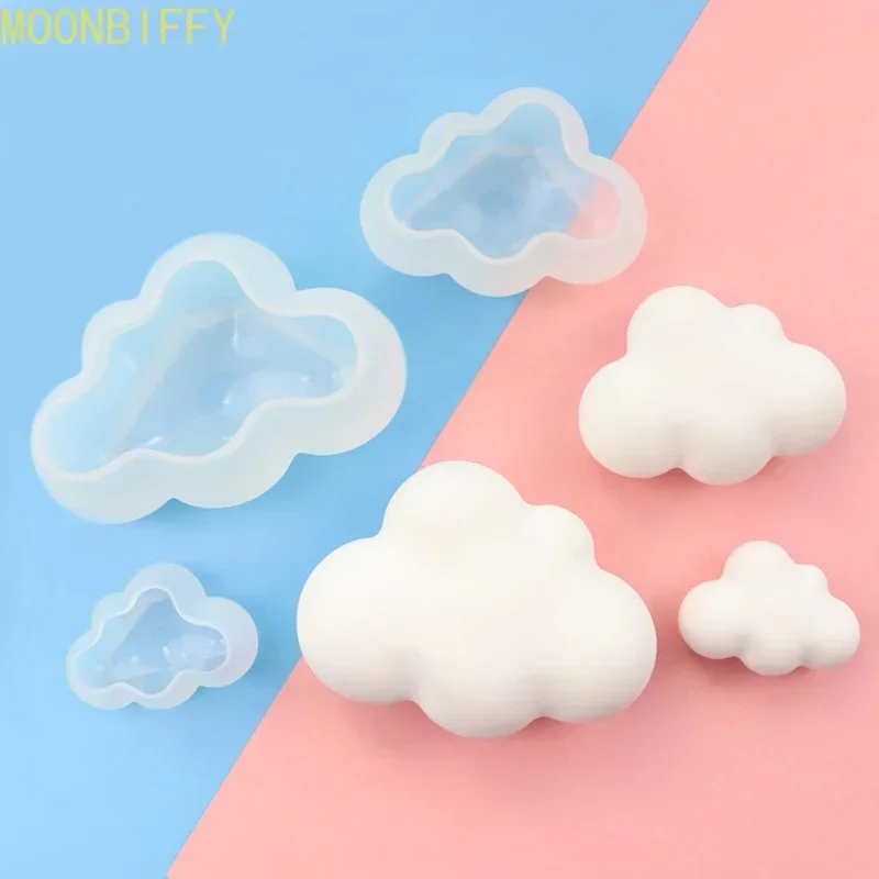 3D Silicone Mold Cloud Shape Chocolate Mousse Fondant Ice Cube Pudding Candy Soap Candle Molds Baking Cake Decoration Tool S/M/L