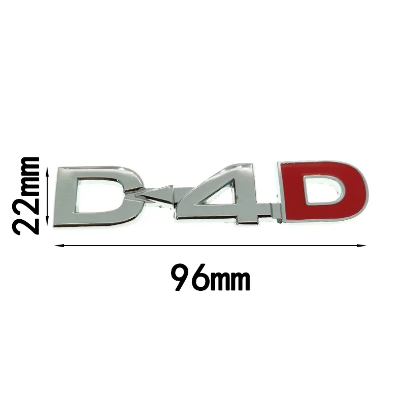 3D Zinc Alloy Metal D4D Glossy Chrome Emblem Badge Decals Car Sticker for Camry Highlander Yaris Corolla avensis hilux