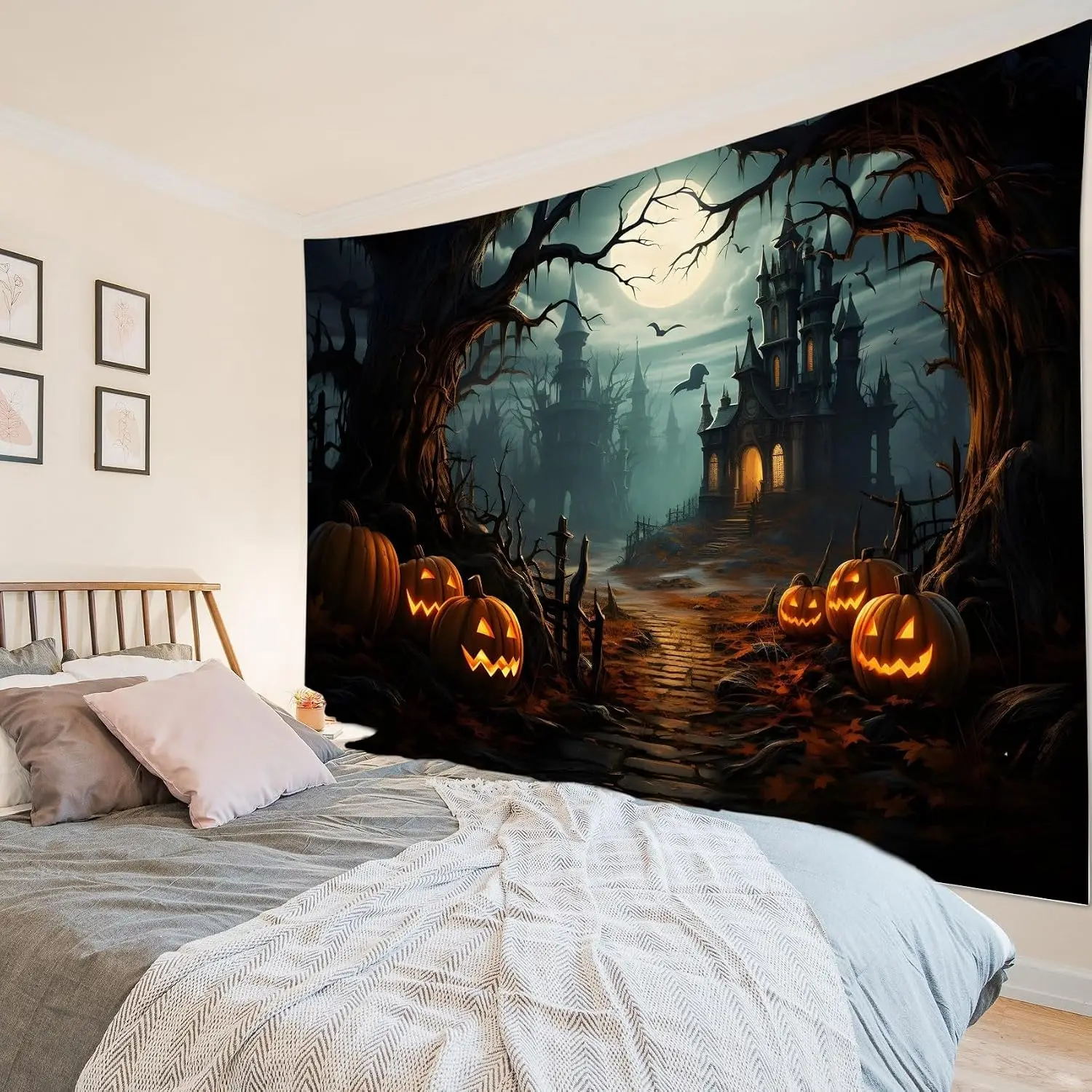 Tapestry Wall Aesthetic Tapestry Halloween Horror Forest Room Decor Party Backdrop