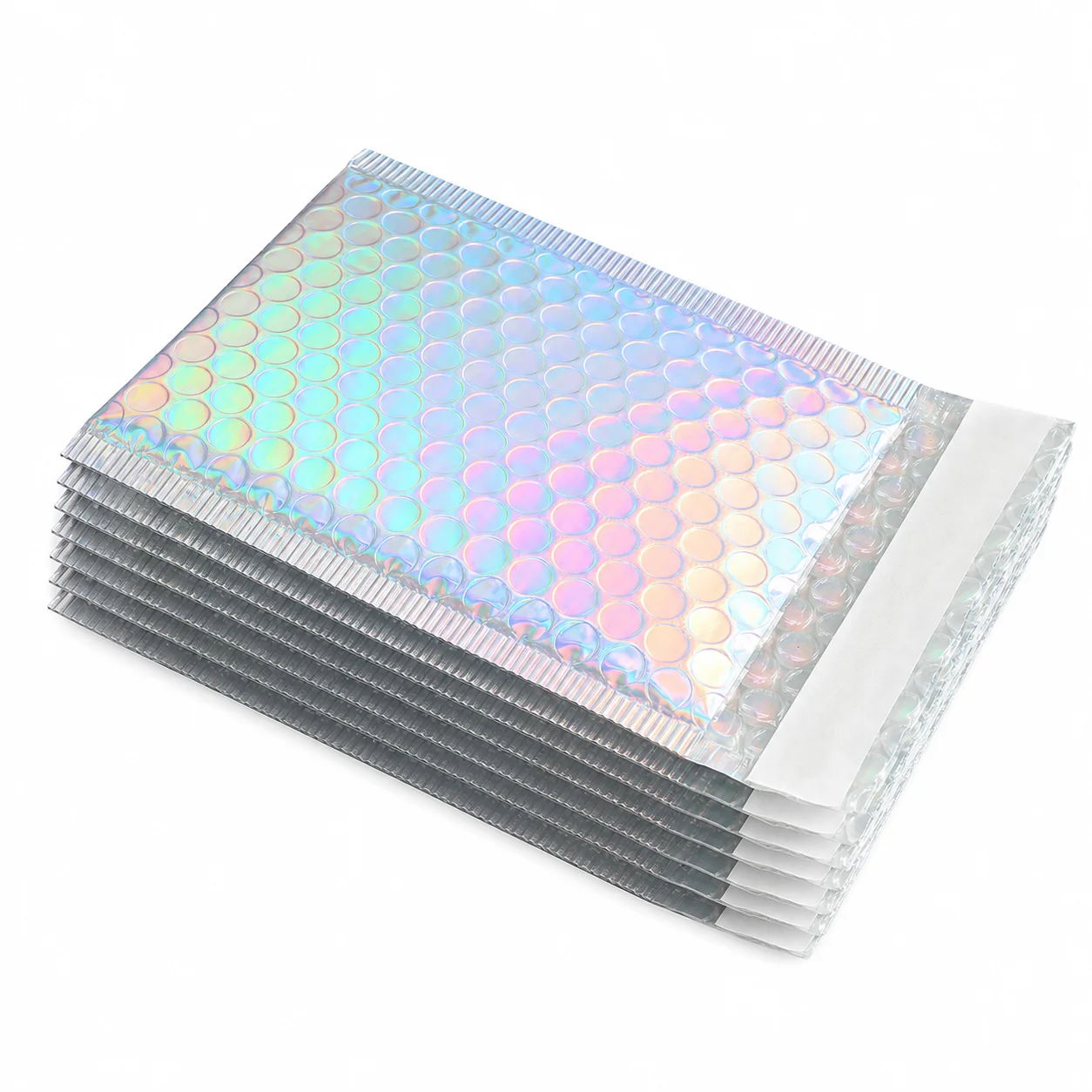 10 Stück PE Holographische Laser-Luftpolstertaschen für Kleinunternehmen-Versand Wasserdichte Selbstklebende Taschen Schmuck Geschenkverpackungstaschen – Detail 6