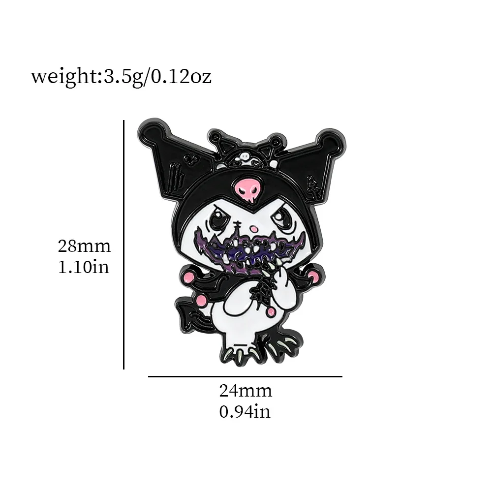 Sanrio Kuromi Brooch Action Anime Figures Hello Kitty Originality Brooch Cute Cartoon Backpack Clothing Ornaments Children Gifts