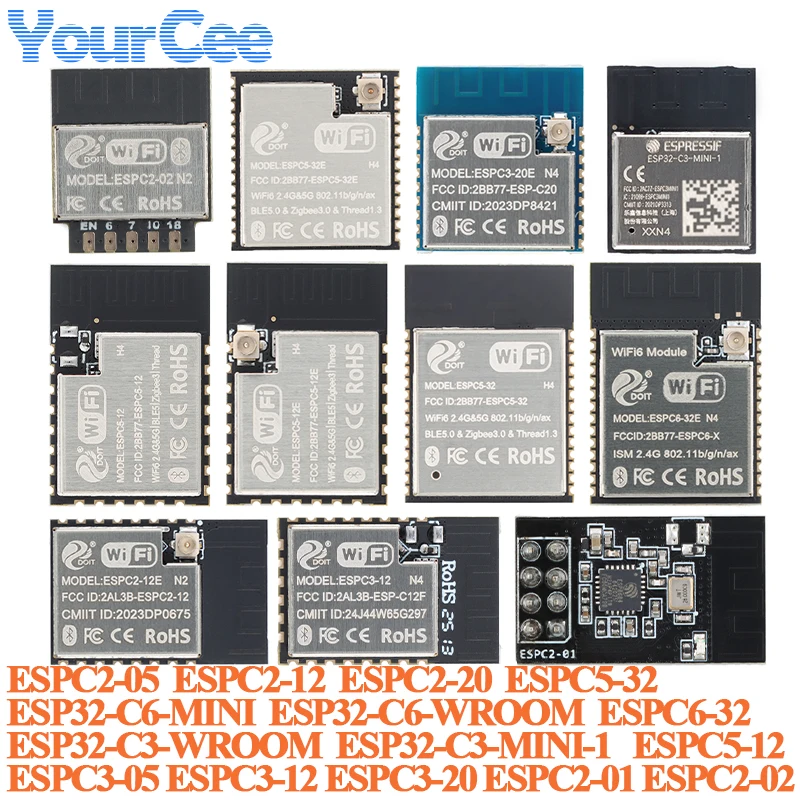 10 szt./1 szt. ESPC3 ESPC2 ESPC5 ESPC6 Ble5.0 Moduł Bezprzewodowy WiFi ESP32-C3-MINI ESP32C3 ESP32-C3-WROOM ESPC5-12E ESP32-C3-MINI ESP32