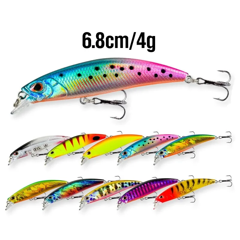 Señuelo Minnow hundimiento Crankbait duro 6,8 cm japonés para perca y lucio - imagen 5