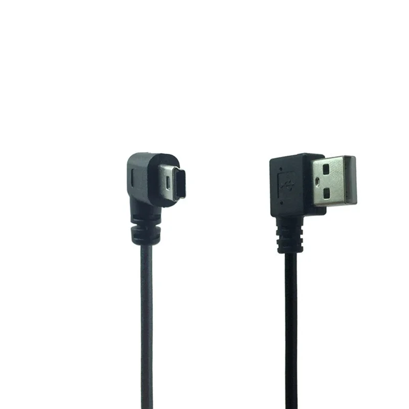 New Mini USB Male 90 Degree Left Angled to USB Male Right Angled Cable Sync Data Charge 0.2m