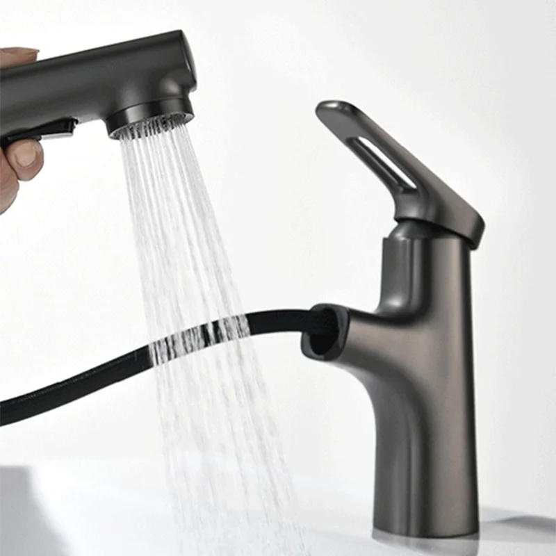 Basin Faucets New Pull-out Hot & Cold Water Mixer Undercounter Taps Two-function Water Outlet Sink Faucet Bathroom Accessories