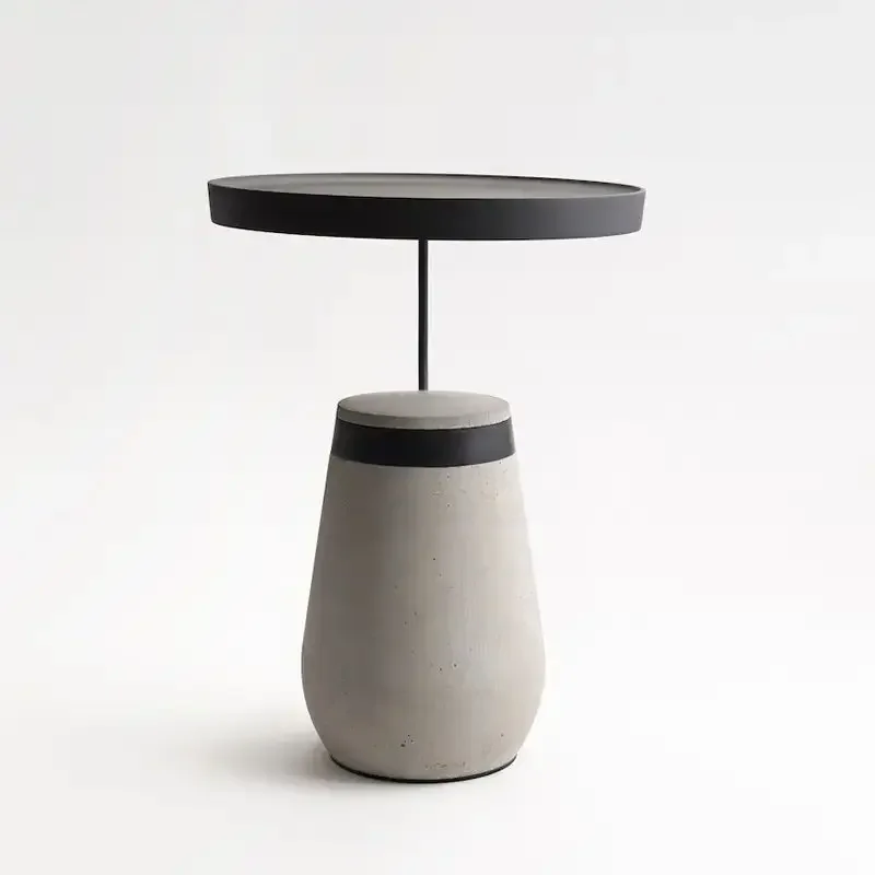 Indoor Furniture Concrete Table Terrazzo Round Coffee Side Table Concrete Coffee Table