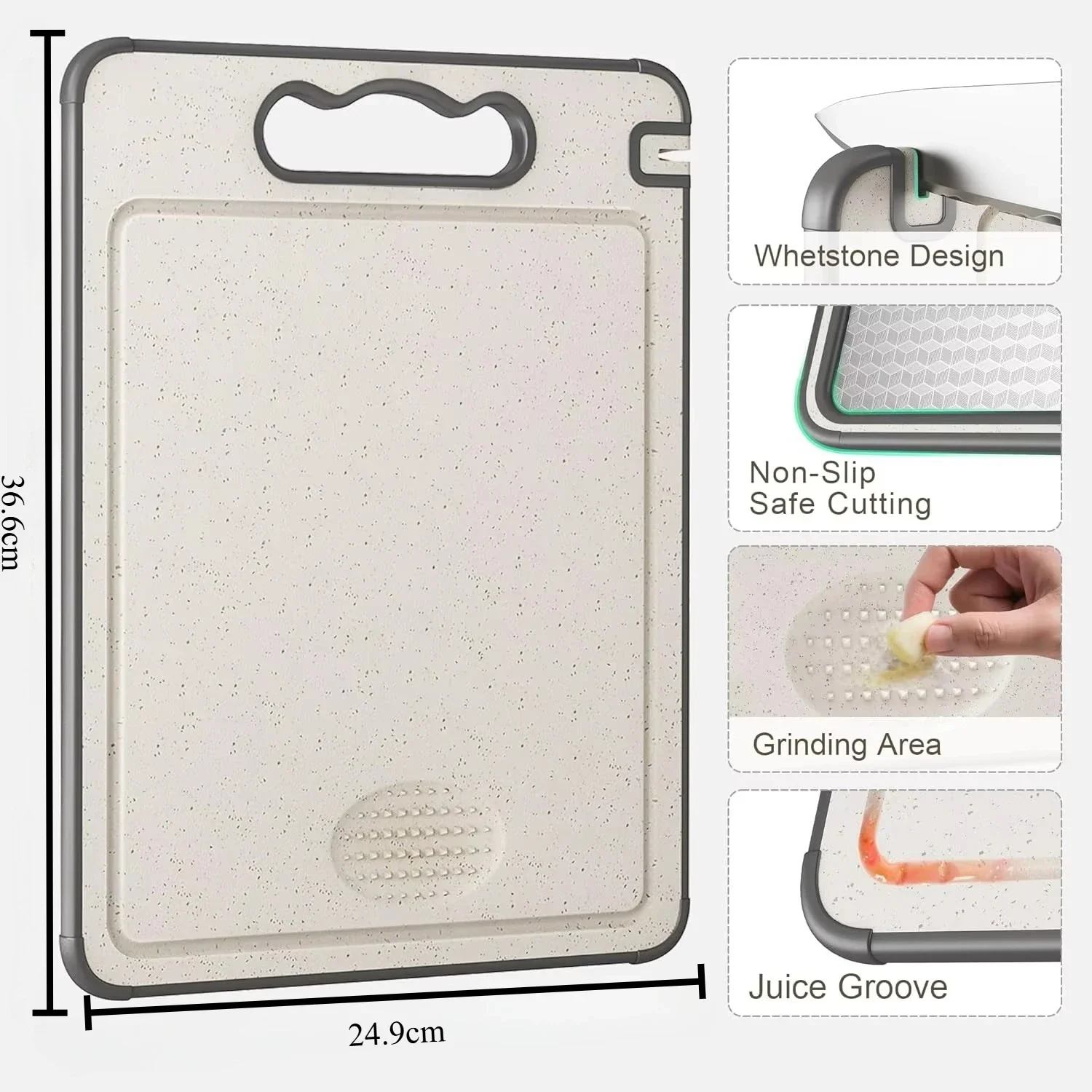 Stainless Steel Cutting Board Anti Slip Silicone Edge Double Sided Scratch Resistant Kitchen Chopping Plate Food Prep Cooking