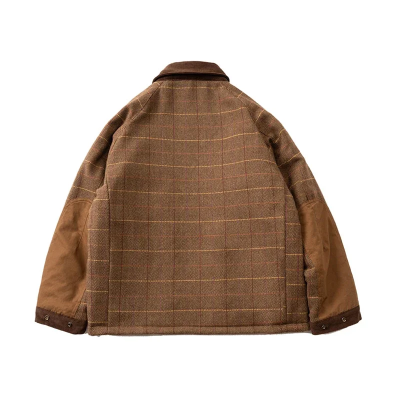 Autumn and Winter New Japanese Retro Clothing with Wool Multi Pocket Outdoor Style Cotton thickening Jacket Men's Trendy