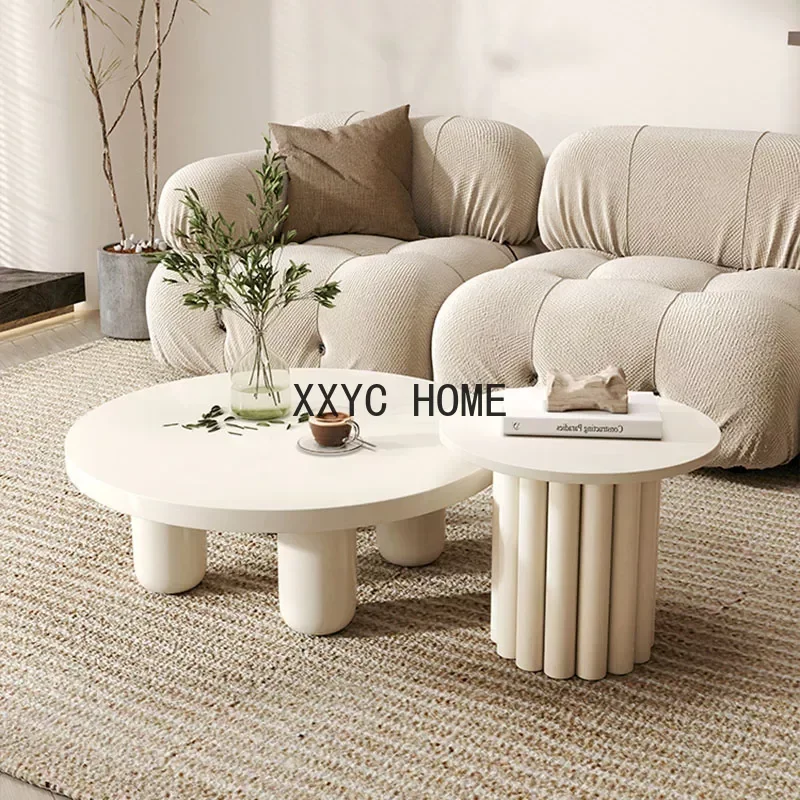 

Nordic Modern Design Coffee Table Living Room Simple Premium Luxury Coffee Tables Round White Table Basse DeFurniture