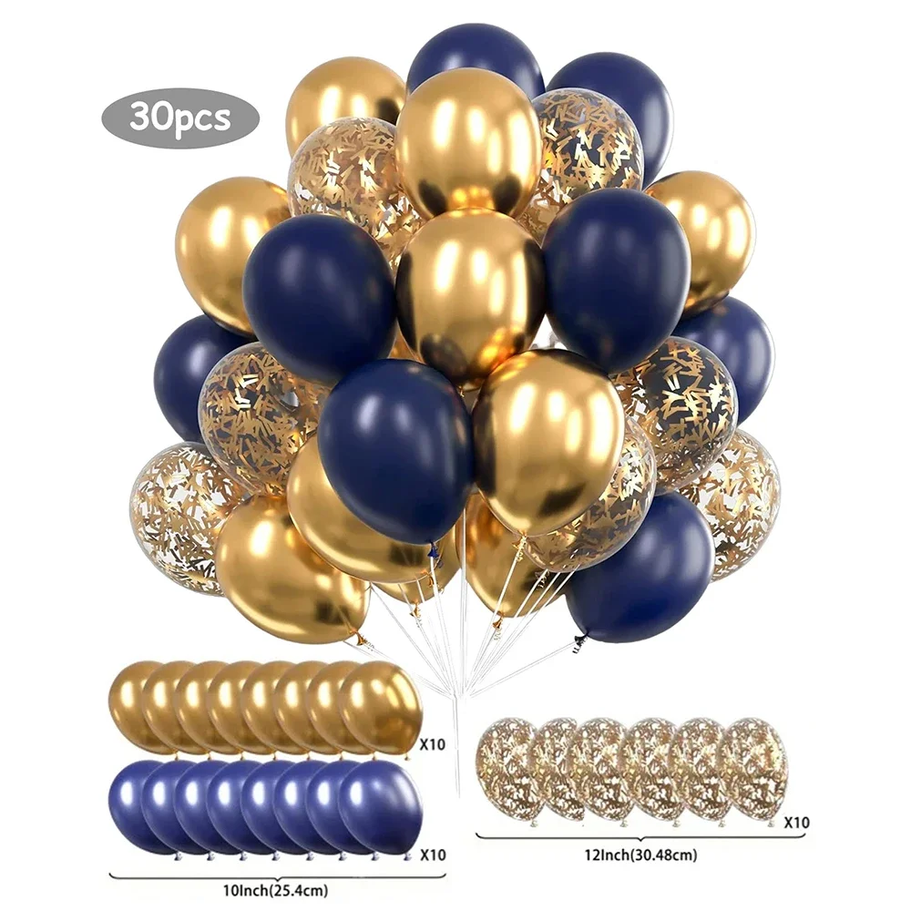 30 Stück 12 Zoll weiße und goldene Luftballons perlweiße Luftballons goldene Konfetti-Luftballons für Geburtstag, Hochzeiten, Jubiläumsfeier – Detail 8