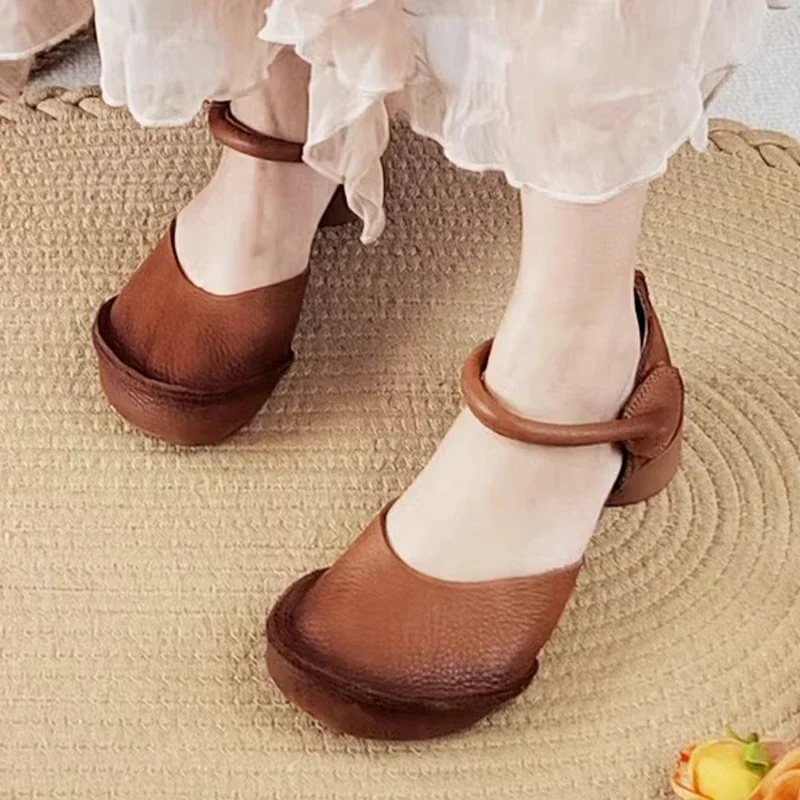 

Сандалии на каблуке, женская дизайнерская повседневная спортивная обувь, летние женские модные шлепанцы 2025, новые прогулочные туфли в стиле ретро, Zapatos De Mujer