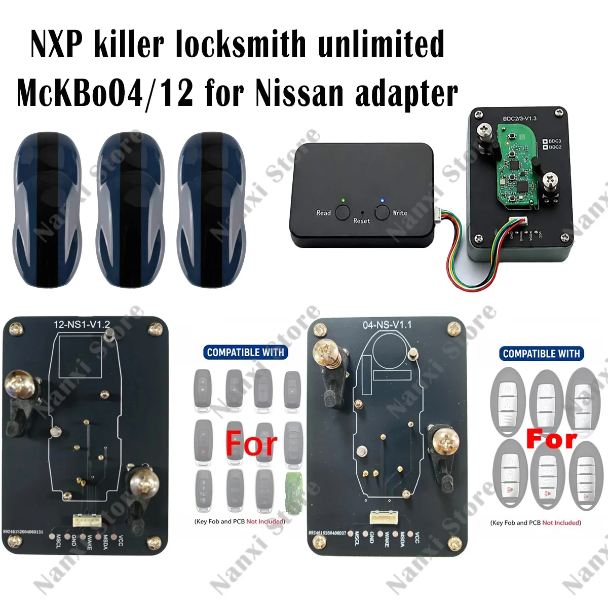 Базовый адаптер NXP Killer Tool MCKB04 MCKB12 для программирования универсальных смарт-ключей Nissan, программирования автомобильных пультов дистанционного управления.