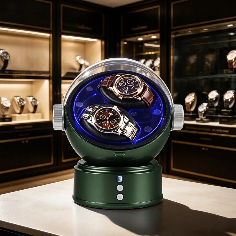 2 Slots Watch Winders Automatic Mechanical Watches Rotating Box Desktop Wrist Watch Winding Device Men's Watches Organizer Case