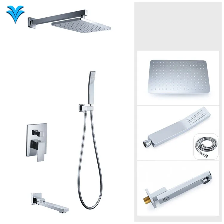 

Modern Style Brass 3 Functions Shower Gel Set With Shower Set Thermostatic Shower Head and Faucet Set