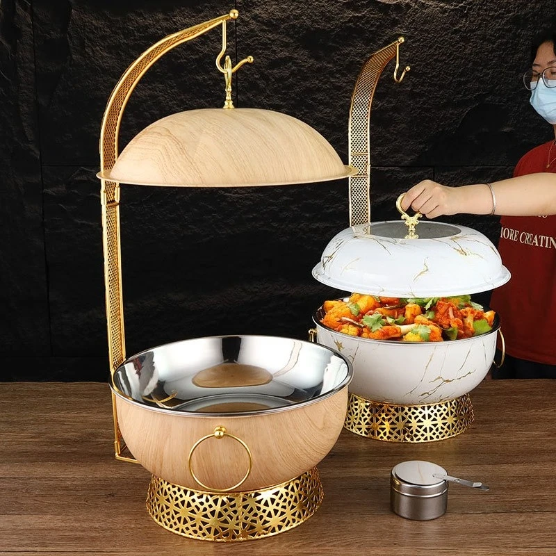 Stainless steel cover dining stove 8.0L pumpkin-shaped steel cover dining room food pot heating