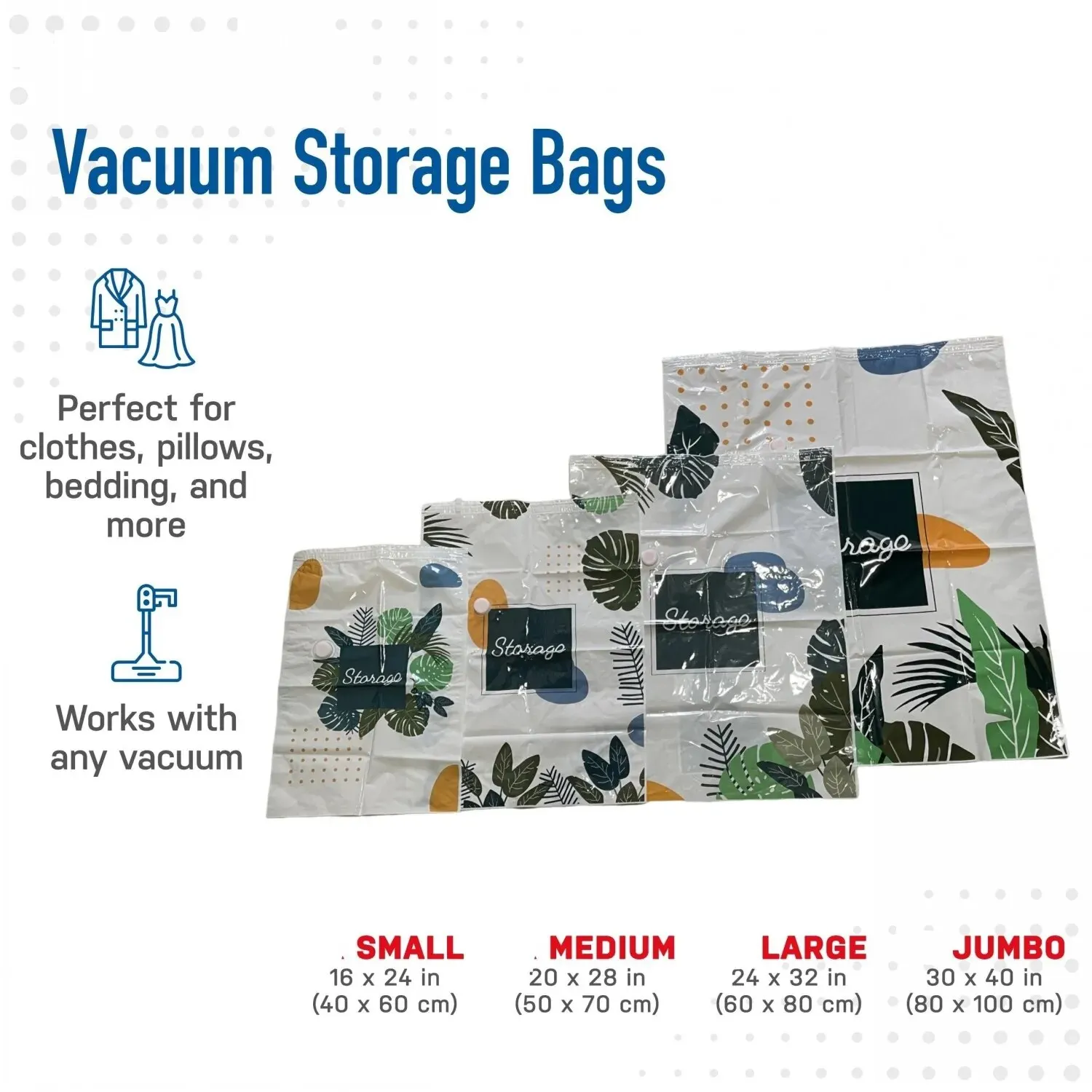 Space Saver Vacuum Sealer Storage Bags For Comforters and Blankets Clothes Home Packing Organizer