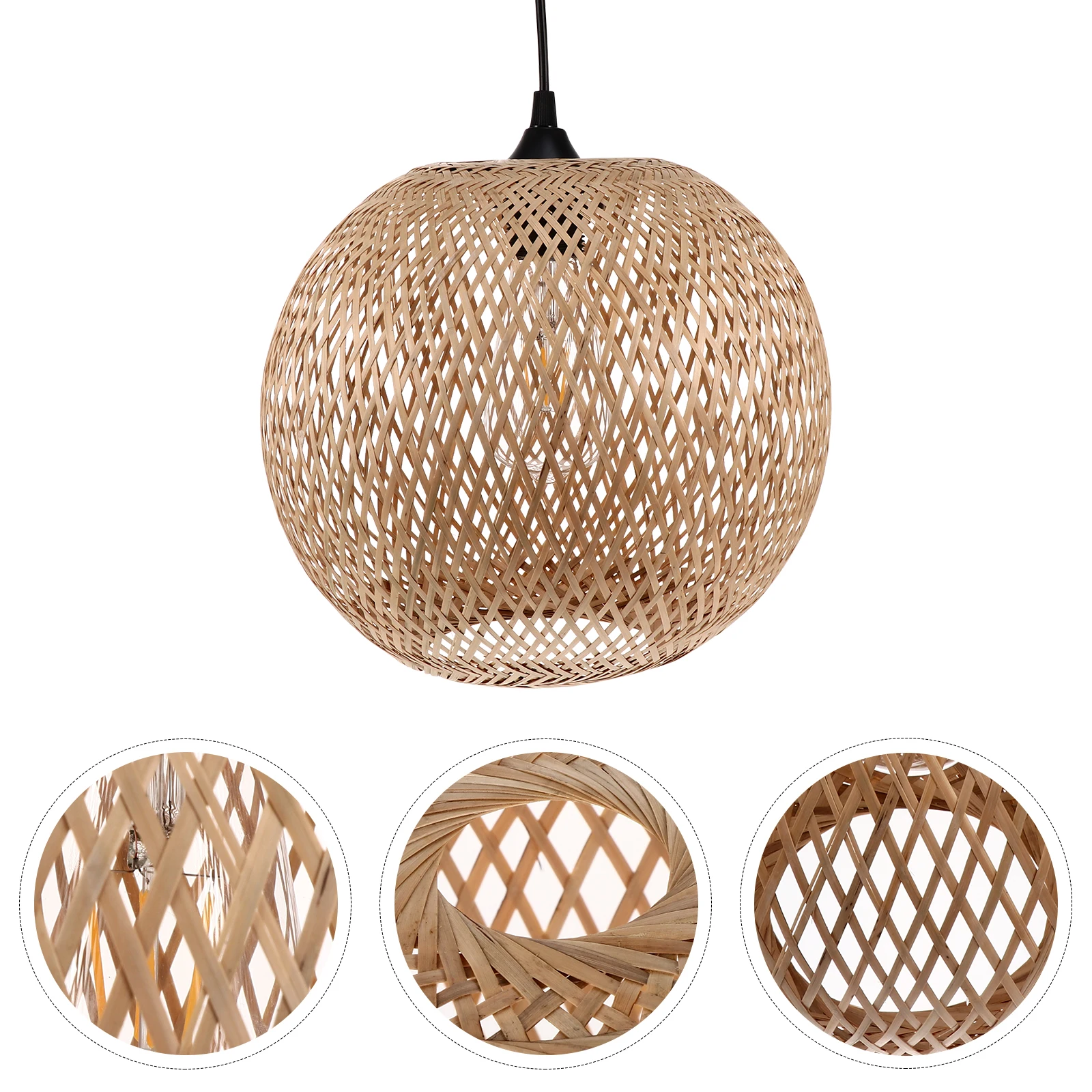 

Bamboo Chandelier Woven Light Weaving Lamp Rattan Chinese Style Ceiling Pendant Decor